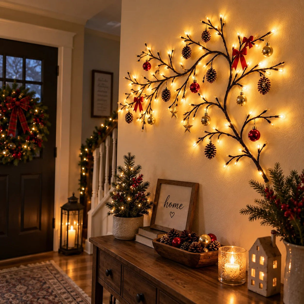 ✨ Flexible LED Branch Lights | Remote-Controlled Holiday Wall Decor(📦Buy 2 Free Shipping)