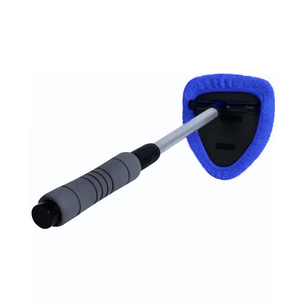 🔥 Windshield Cleaning Tool, Microfiber Car Window Cleaner with 4 Reusable and Washable Microfiber Pads and Extendable Handle