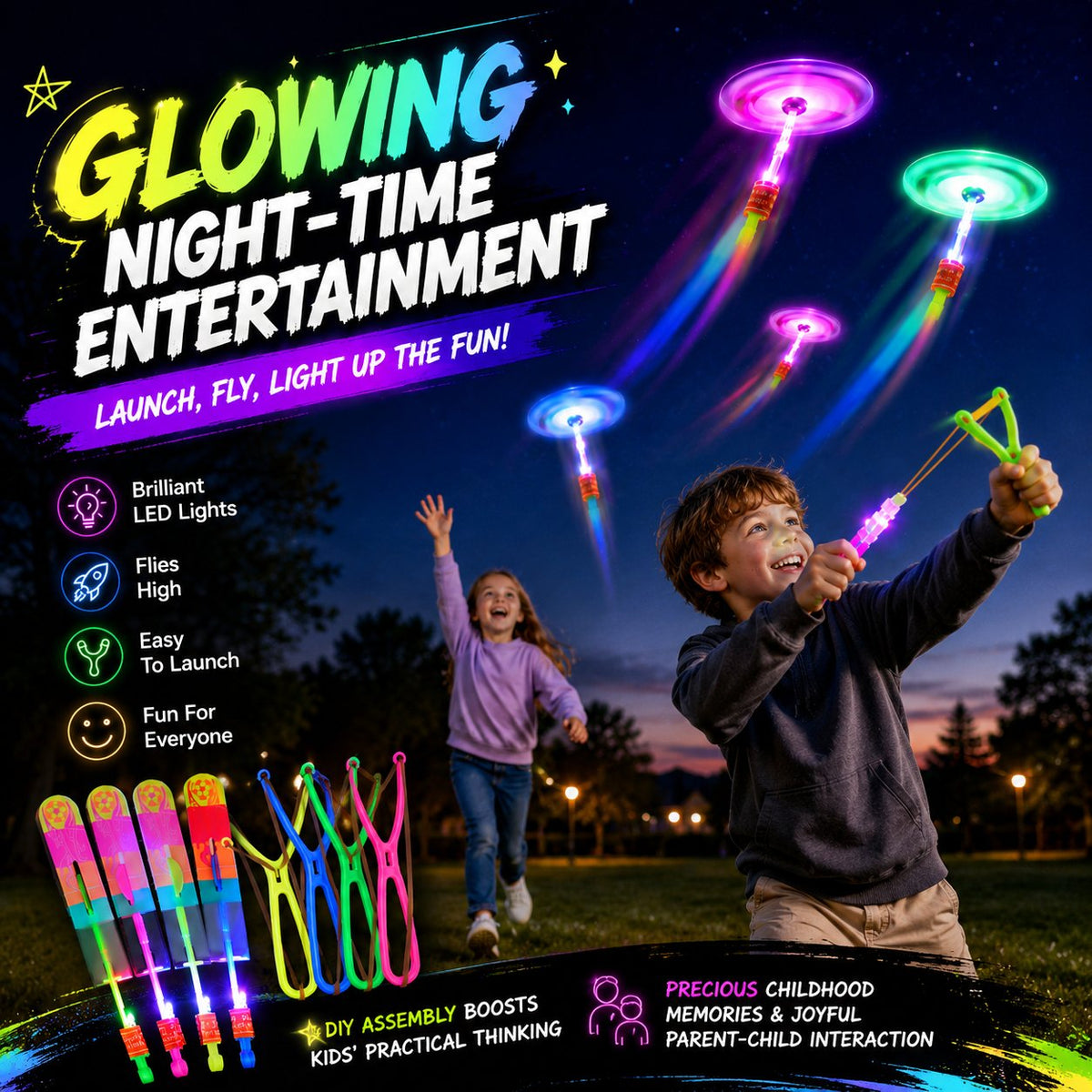Illuminated Slingshot Flying Arrow