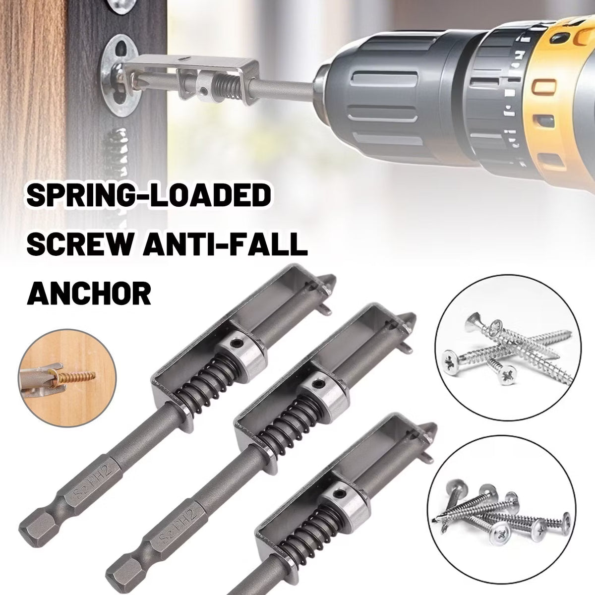 🔥Last Day 60% OFF - 🛠️Universal Spring Loaded Anti-Drop Screw Holder Bit