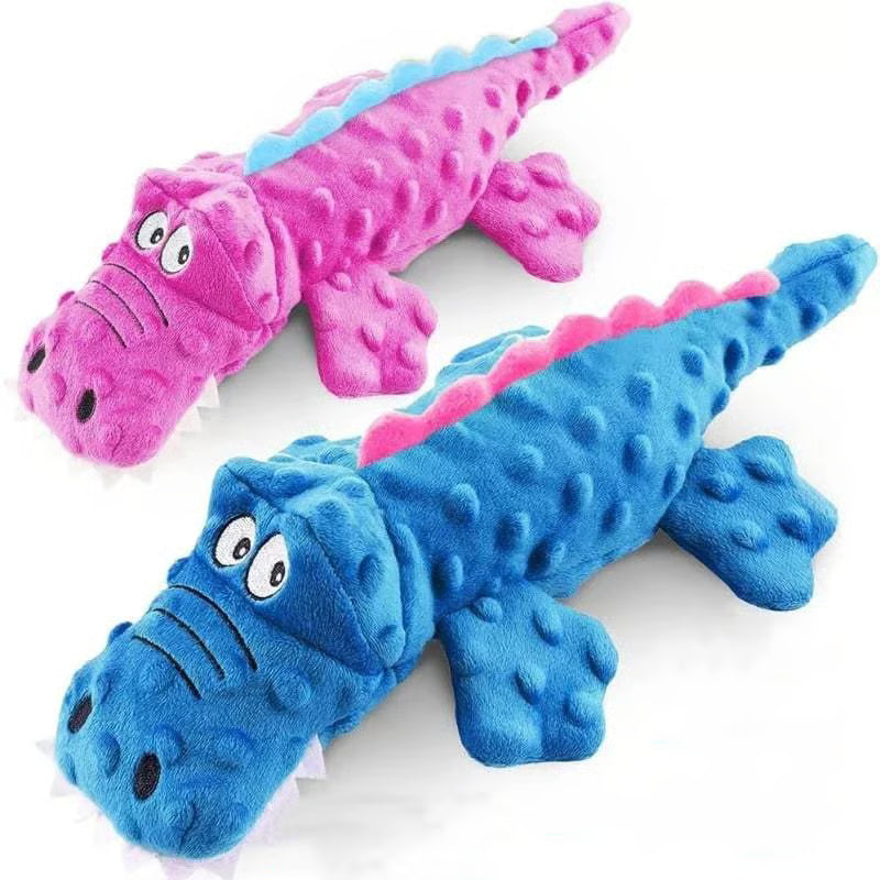 Squeaky Crocodile Plush Dog Toy for Aggressive Chewers
