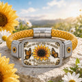 ⭐2026 USA Sale: Up to 50% OFF -🌻Sunflower & Butterfly “Be the Sunshine” Inspirational Braided Bracelet –
