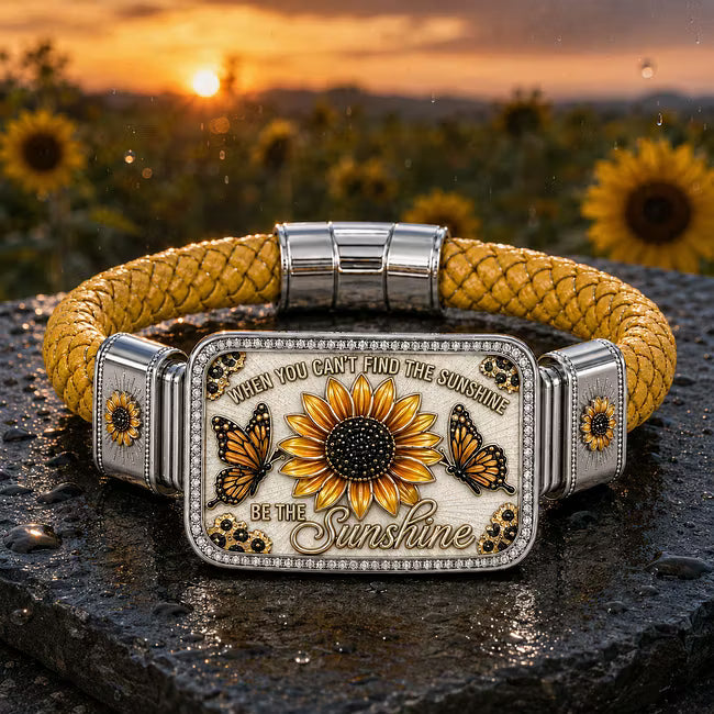 ⭐2026 USA Sale: Up to 50% OFF -🌻Sunflower & Butterfly “Be the Sunshine” Inspirational Braided Bracelet –