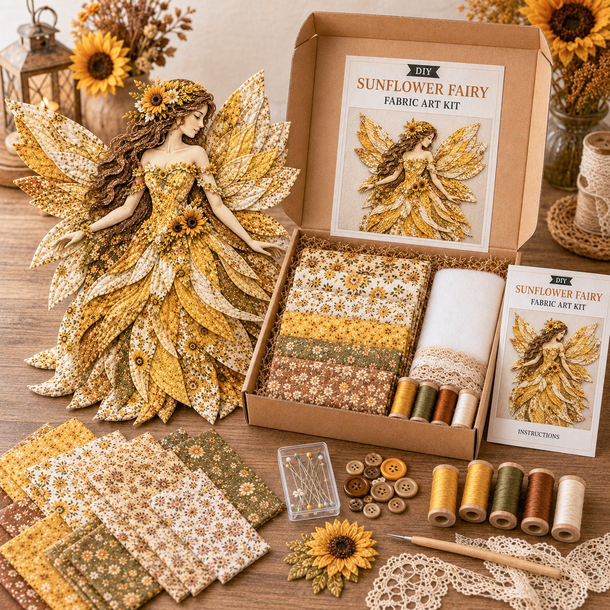🧘Relaxing & Beginner-Friendly🧚‍♀️Fairy Patchwork DIY Kit-✨Step-by-step no-sew instructions