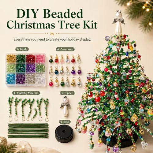 🎄DIY Beaded Christmas Tree Kit - Handmade Tabletop Holiday Decoration