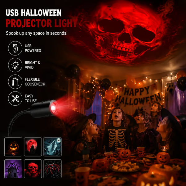 🎃HOT SALE 50% OFF👻Plug-&-Play Halloween HD Star Projector, Spooky Night Light for Room Party Decor