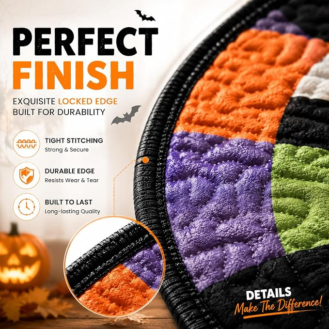 🎃2026 Halloween Sale - 3D Skeleton Vortex Quilted Round Halloween Rug