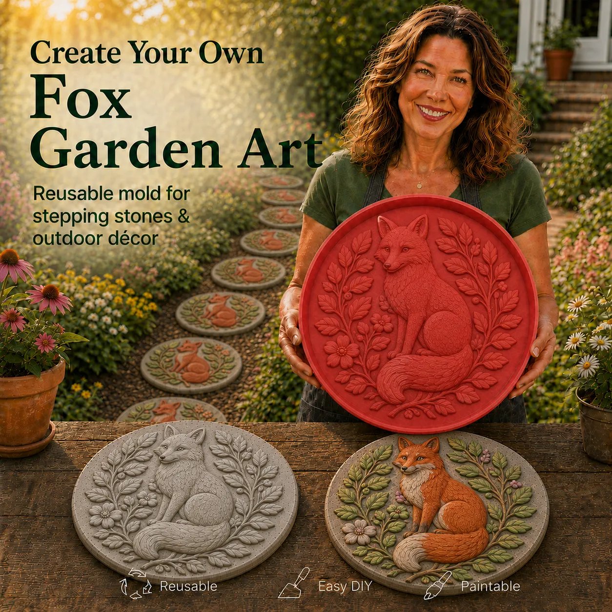 🐦Hummingbird Garden Art Stepping Stone Mold-🎨 No special skills needed—create durable garden art with your own hands in just a few simple steps.