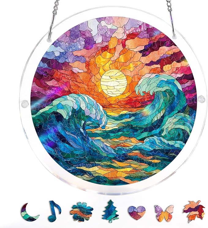🧘Relaxing & Beginner-Friendly-☀️Acrylic Jigsaw Puzzle Suncatcher(✨Crafted to be a beautiful future heirloom)