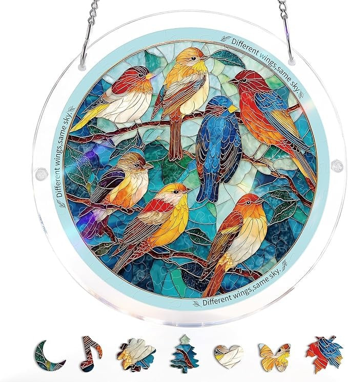 🧘Relaxing & Beginner-Friendly-☀️Acrylic Jigsaw Puzzle Suncatcher(✨Crafted to be a beautiful future heirloom)