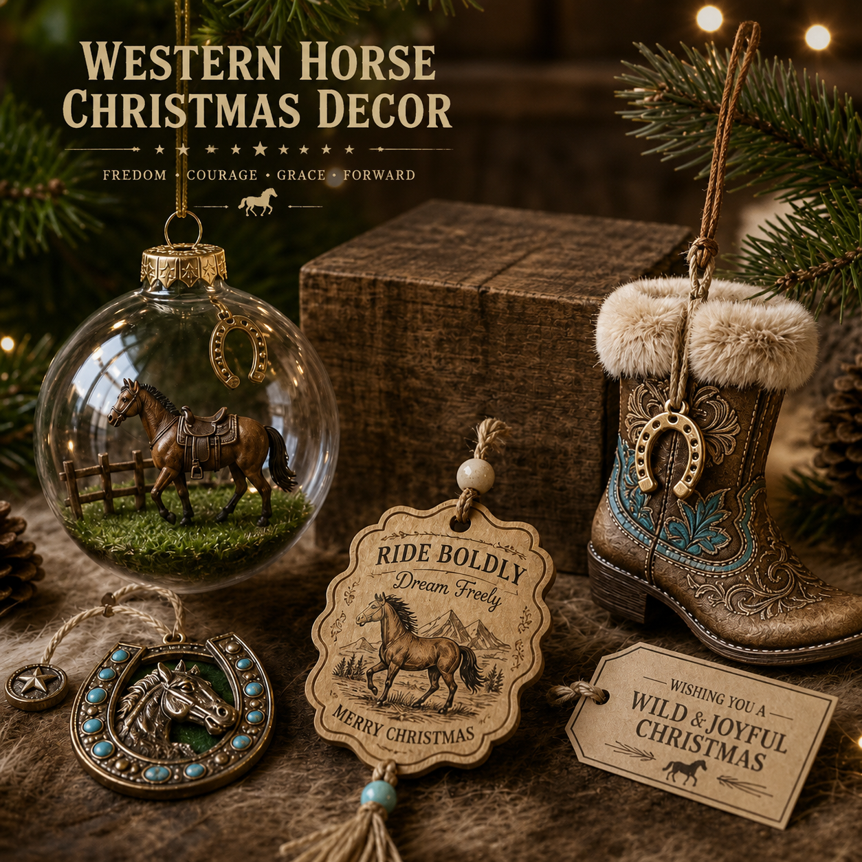 🎄Classic Western Christmas Ornaments — A Celebration of the Western Spirit