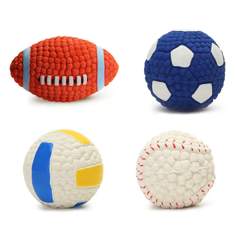 Sports Ball Dog Chew & Fetch Toy | Football, Soccer, Volleyball, Baseball
