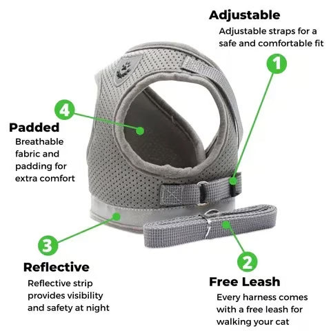 Adjustable Breathable Luminous Purrfect Feline Freedom Harness