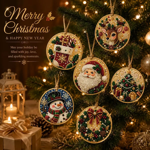 🎄 DIY Diamond Painting Christmas Ornaments ✨ Handmade Holiday Decor