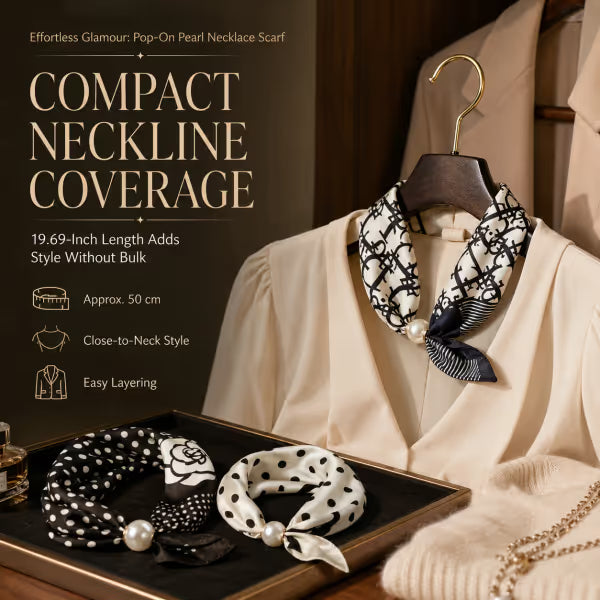 🔥2026 TOP SALE ✨ Effortless Glamour: Pop-On Pearl Necklace Scarf 🧣
