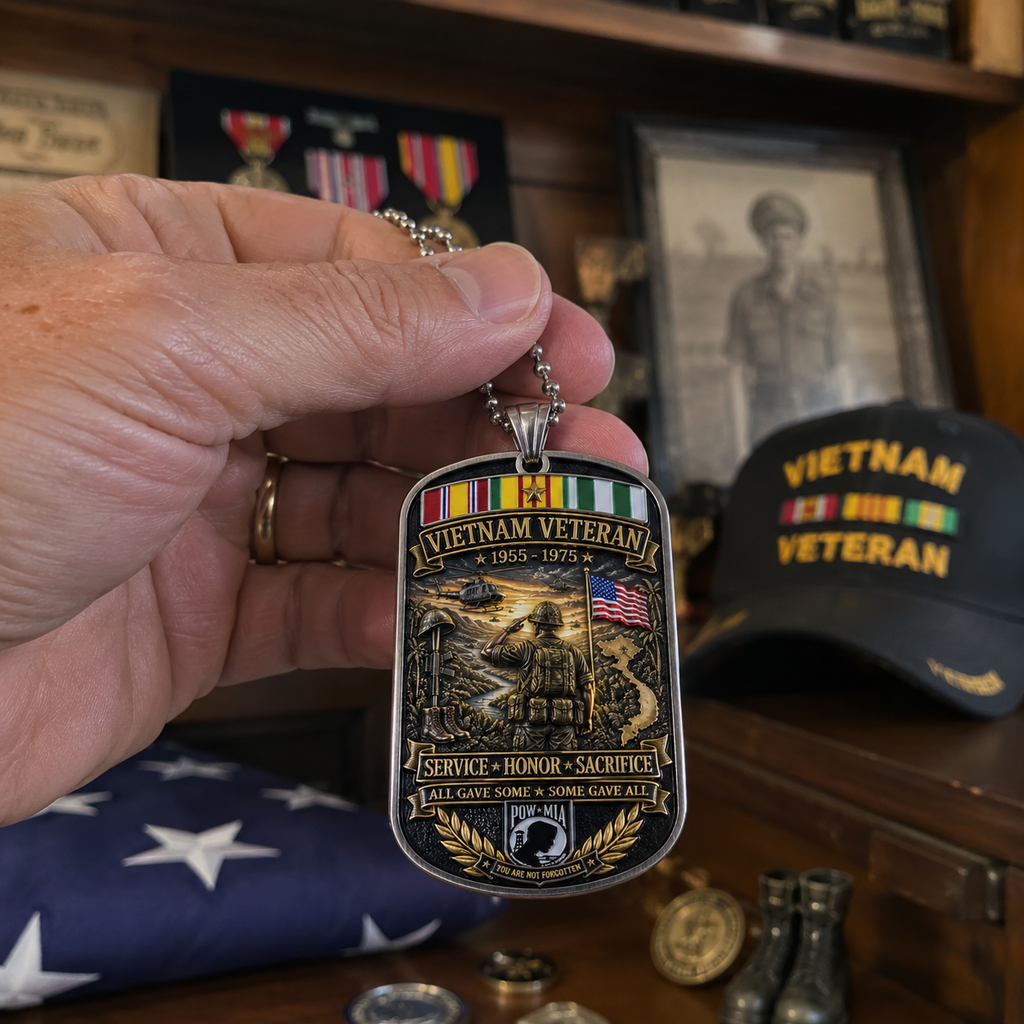 🏆Honor Their Sacrifice — Memorial Day Sale🎖️Vietnam Veteran All Gave Some Some Gave All Tribute Dog Tag Necklace