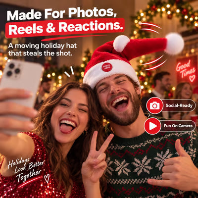 🎅 🤣 Singing & Dancing Santa Hat — Animated Christmas Party Hat(📦Buy 2 Get Free Shipping)
