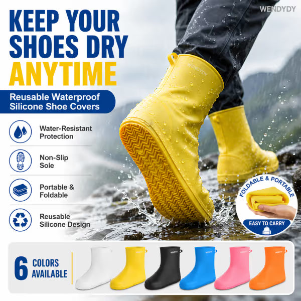 🌧️Stop Soaked Sneakers! Heavy-Duty Rain Shoe Covers – Anti-Slip & Fold Into Your Bag