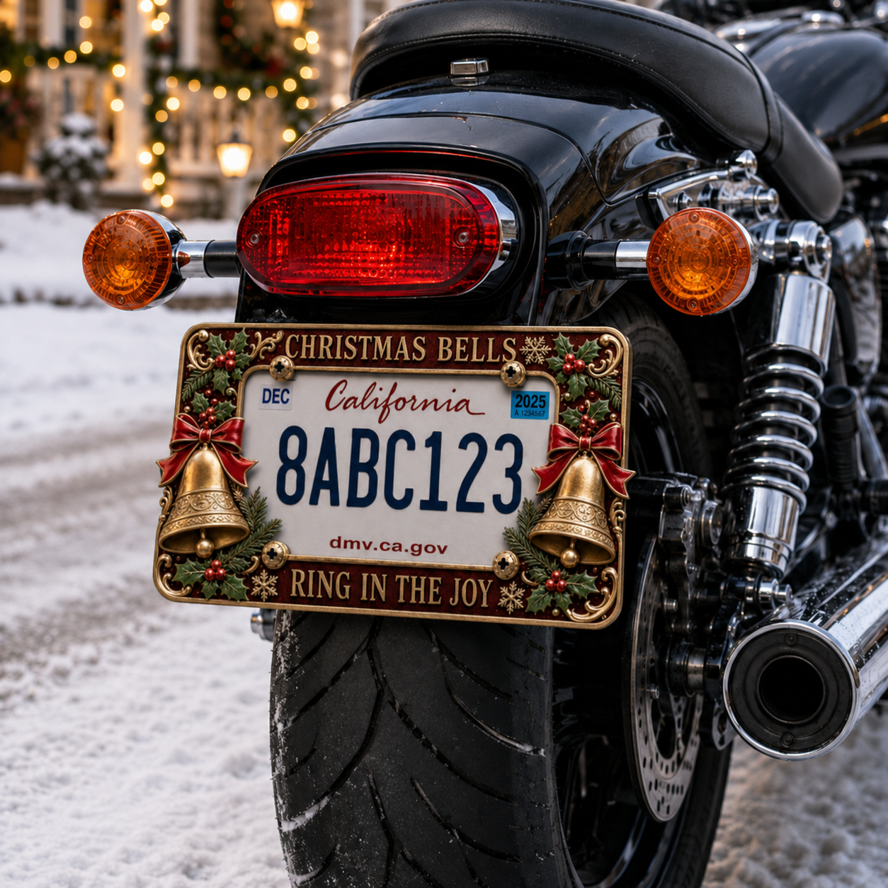 ⭐Compliance 100% Road Legal – No Plate Obstruction🎄Christmas License Plate Frame – Festive Style for Every Ride