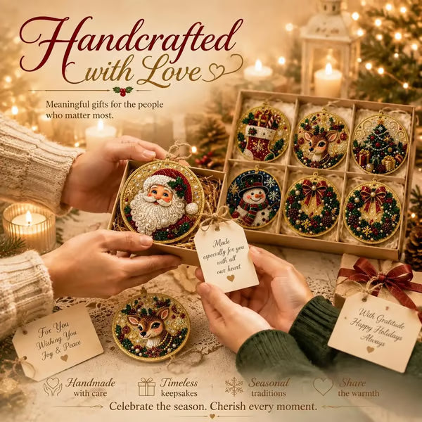 🎄 DIY Diamond Painting Christmas Ornaments ✨ Handmade Holiday Decor