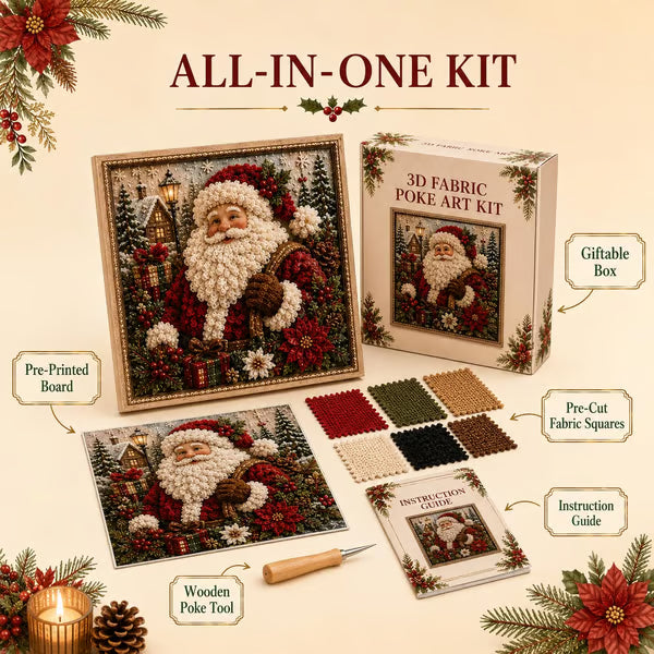 🎅3D Christmas Punch Needle Kit | No-Sew Holiday DIY Craft🧵