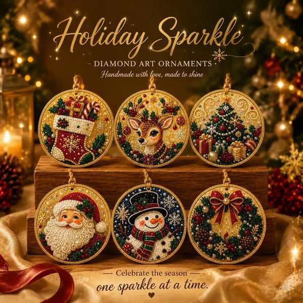 🎄 DIY Diamond Painting Christmas Ornaments ✨ Handmade Holiday Decor