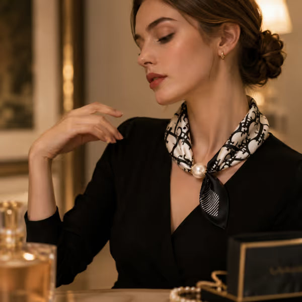 🔥2026 TOP SALE ✨ Effortless Glamour: Pop-On Pearl Necklace Scarf 🧣