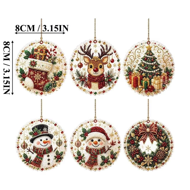 🎄 DIY Diamond Painting Christmas Ornaments ✨ Handmade Holiday Decor