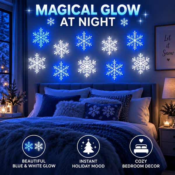 🔥Today 50% OFF🔥 - ❄️12PCS LED Snowflake Wall Lights – Peel & Stick Winter Wonderland Christmas Decor🎄
