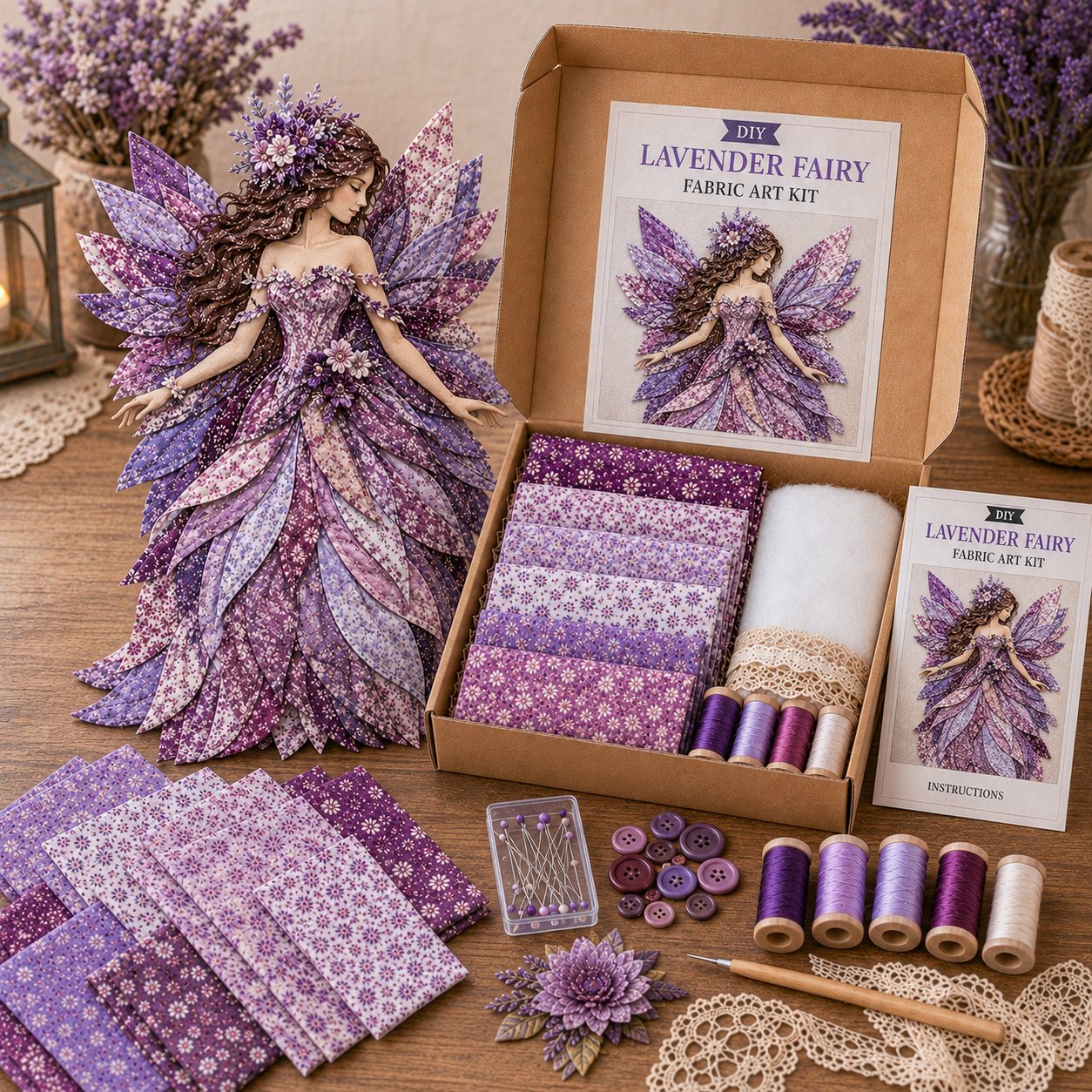 🧘Relaxing & Beginner-Friendly🧚‍♀️Fairy Patchwork DIY Kit-✨Step-by-step no-sew instructions
