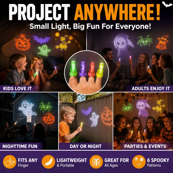 🎃 Halloween Pattern Finger Projector Lights