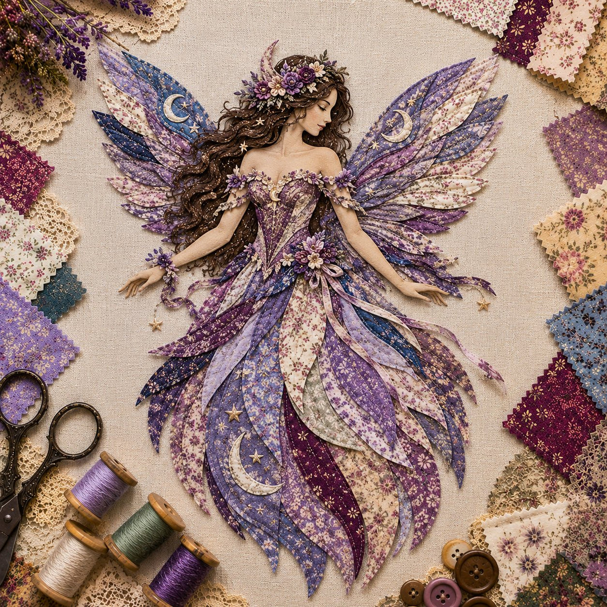 🧘Relaxing & Beginner-Friendly🧚‍♀️Fairy Patchwork DIY Kit-✨Step-by-step no-sew instructions