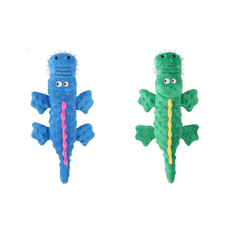Squeaky Crocodile Plush Dog Toy for Aggressive Chewers