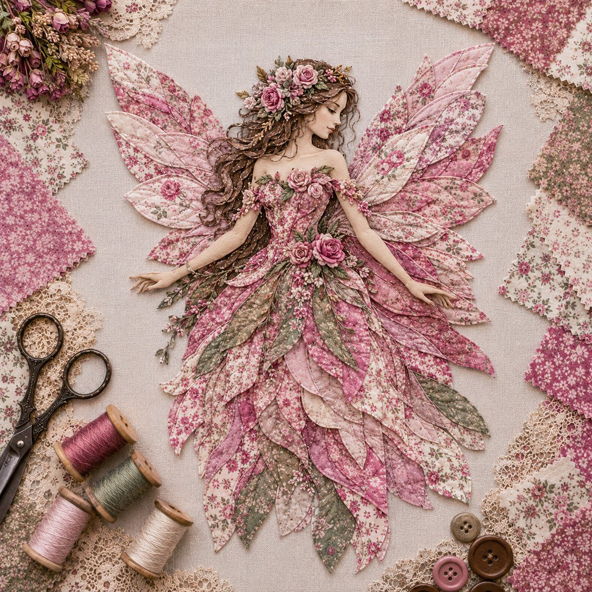 🧘Relaxing & Beginner-Friendly🧚‍♀️Fairy Patchwork DIY Kit-✨Step-by-step no-sew instructions