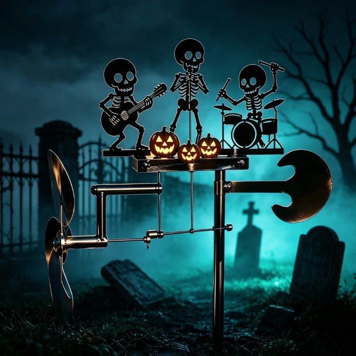 🎃Halloween Skeleton Metal Drummer Kinetic Wind Spinner-✅Easy to assemble ✅Sturdiness ✅Craftsmanship