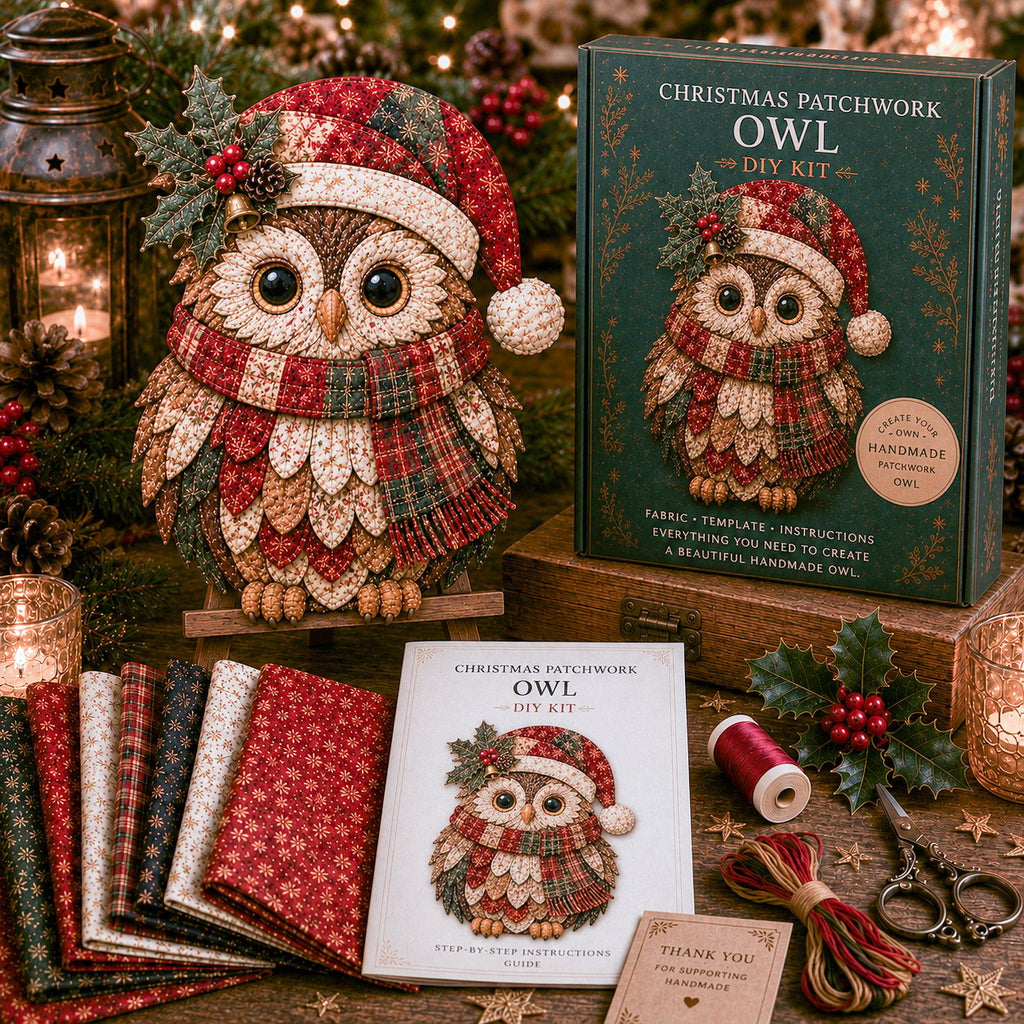 🧘Relaxing & Beginner-Friendly-🎅Christmas Patchwork Fabric DIY Decor Kit – Stunning Results, Zero Experience Needed