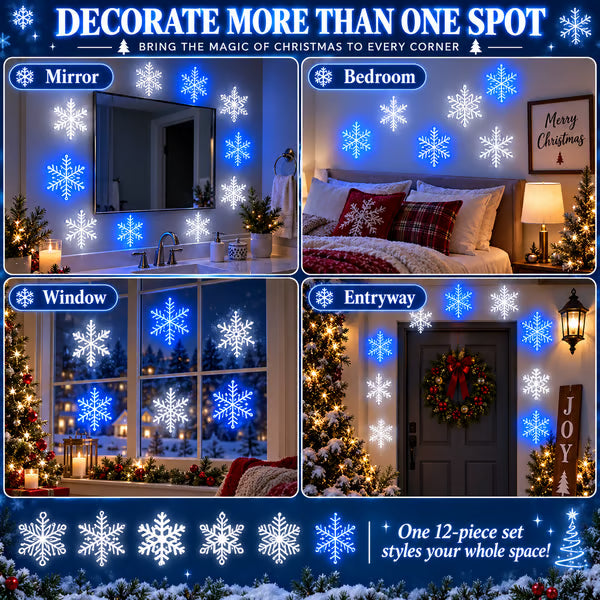 🔥Today 50% OFF🔥 - ❄️12PCS LED Snowflake Wall Lights – Peel & Stick Winter Wonderland Christmas Decor🎄