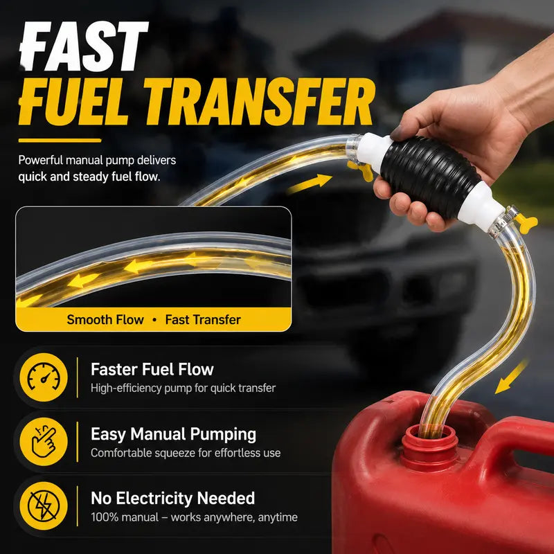 ⛽Manual Siphon Pump Kit with 1M Hose
