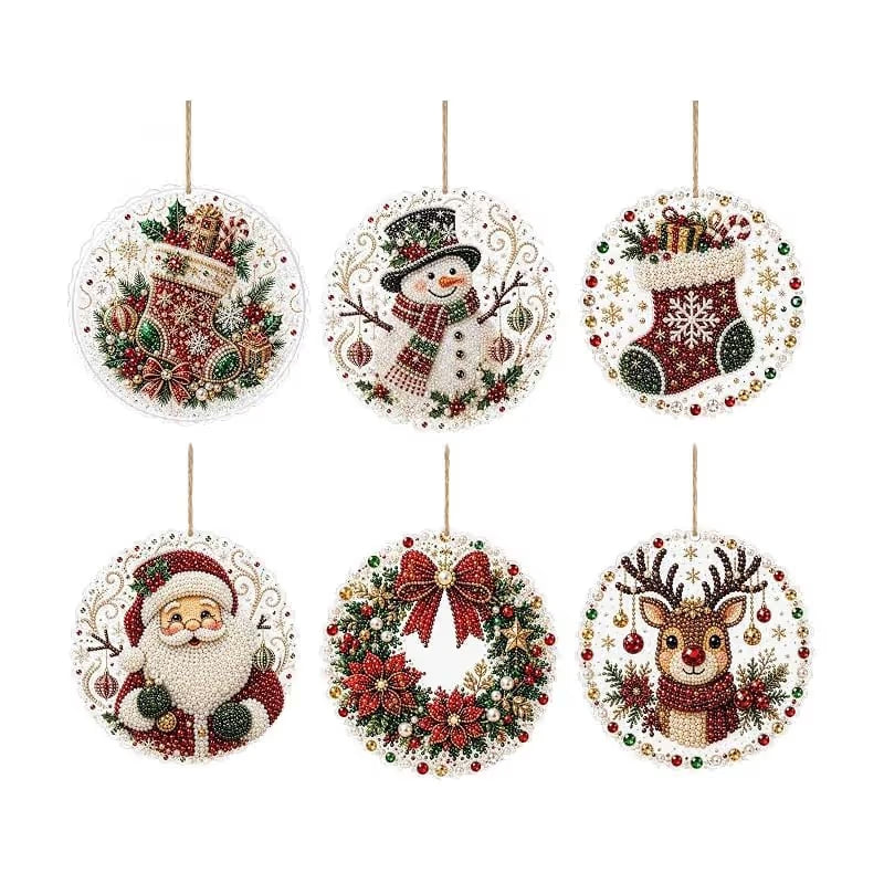 🎄 DIY Diamond Painting Christmas Ornaments ✨ Handmade Holiday Decor