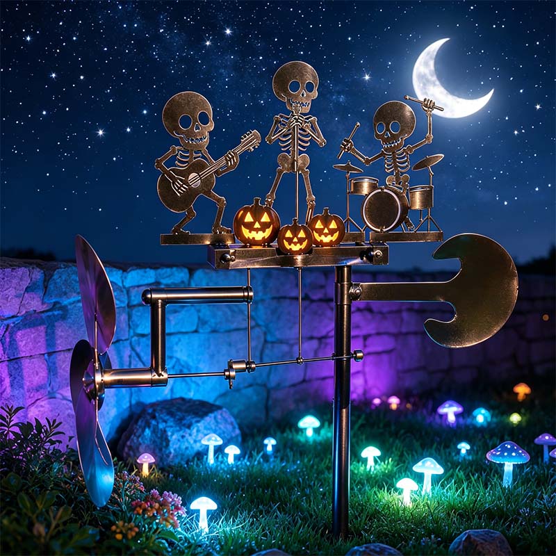 🎃Halloween Skeleton Metal Drummer Kinetic Wind Spinner-✅Easy to assemble ✅Sturdiness ✅Craftsmanship