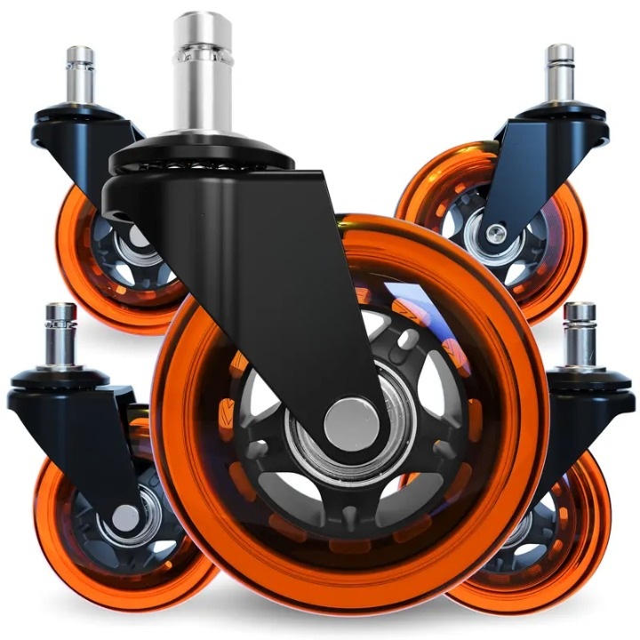 🔥Premium Inline-Style Office Chair Wheels – Universal Fit • Easy Install