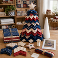 🧘Relaxing & Beginner-Friendly-🎄Americana Christmas Tree Quilt Kit