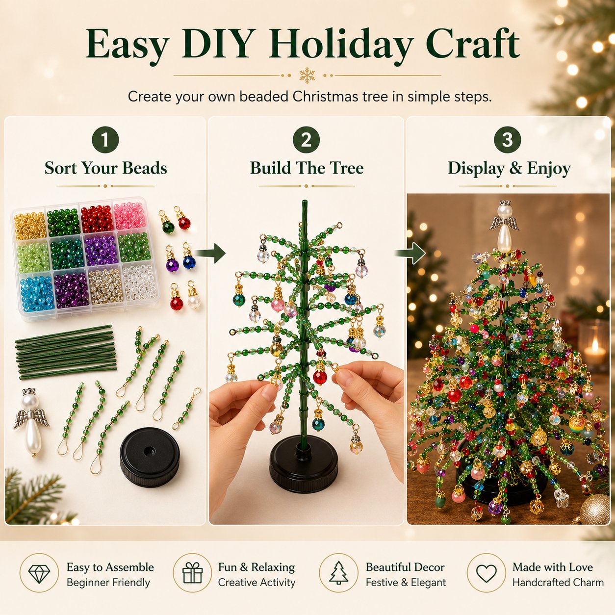 🔥LAST DAY 50% OFF - 🎄✨ DIY Beaded Christmas Tree Kit – 🎅Create Your Own Sparkling Holiday Decoration
