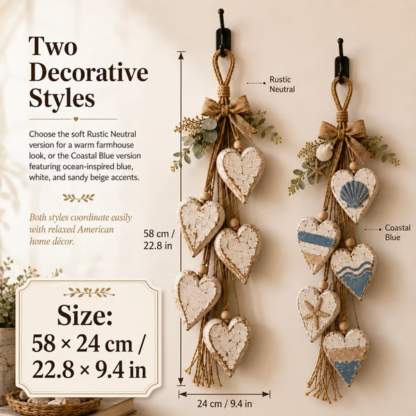 🌊🤎Hanging Heart Wall Decor