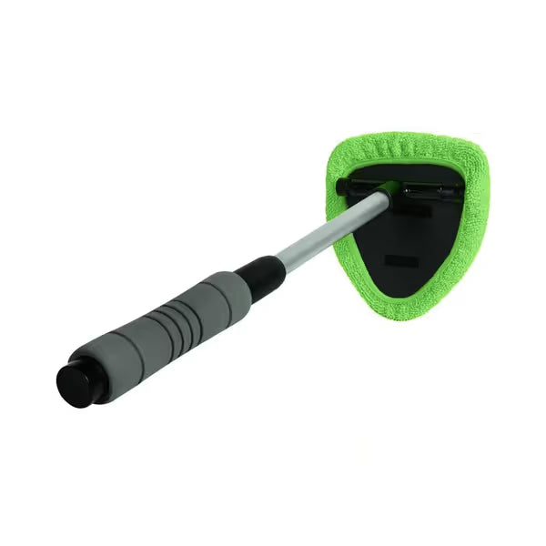 🔥 Windshield Cleaning Tool, Microfiber Car Window Cleaner with 4 Reusable and Washable Microfiber Pads and Extendable Handle