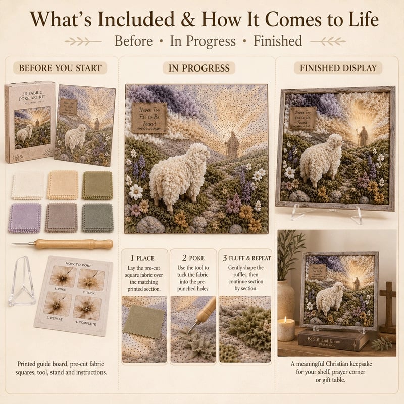 🧘Relaxing & Beginner-Friendly-✝️3D Christian Fabric Poke Art Kit(📦Buy 2 Free Shipping)