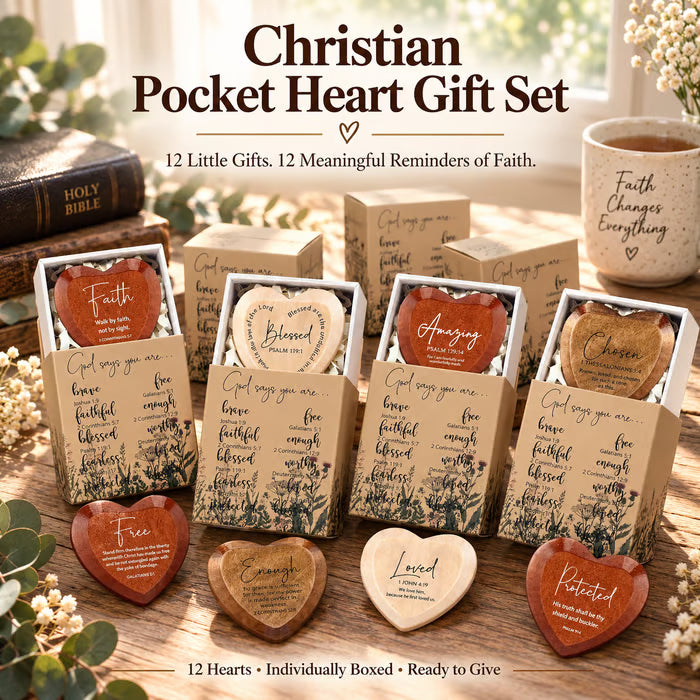 ⏳Limited-time 50% OFF - ✝️ 🎁 Christian Pocket Heart Gift Set(Set of 12)