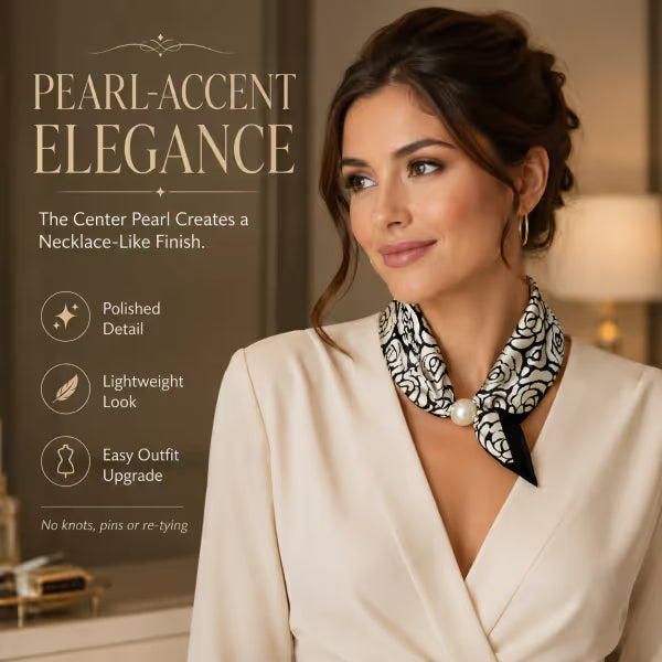 🔥2026 TOP SALE ✨ Effortless Glamour: Pop-On Pearl Necklace Scarf 🧣