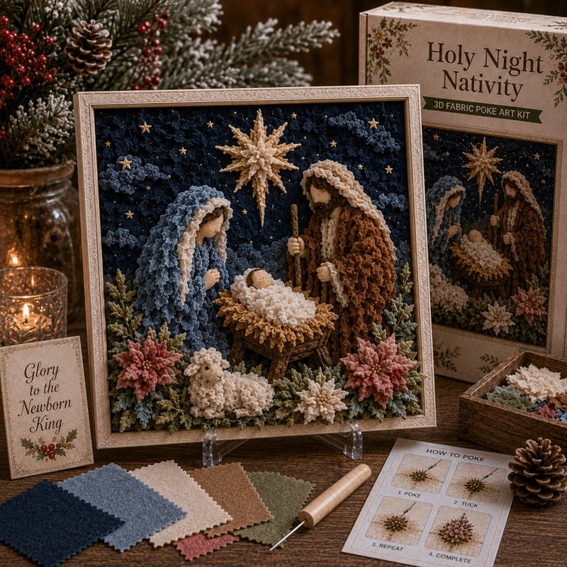 🧘Relaxing & Beginner-Friendly-✝️3D Christian Fabric Poke Art Kit(📦Buy 2 Free Shipping)