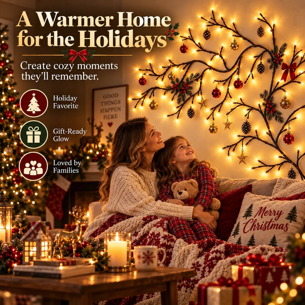 ✨ Flexible LED Branch Lights | Remote-Controlled Holiday Wall Decor(📦Buy 2 Free Shipping)